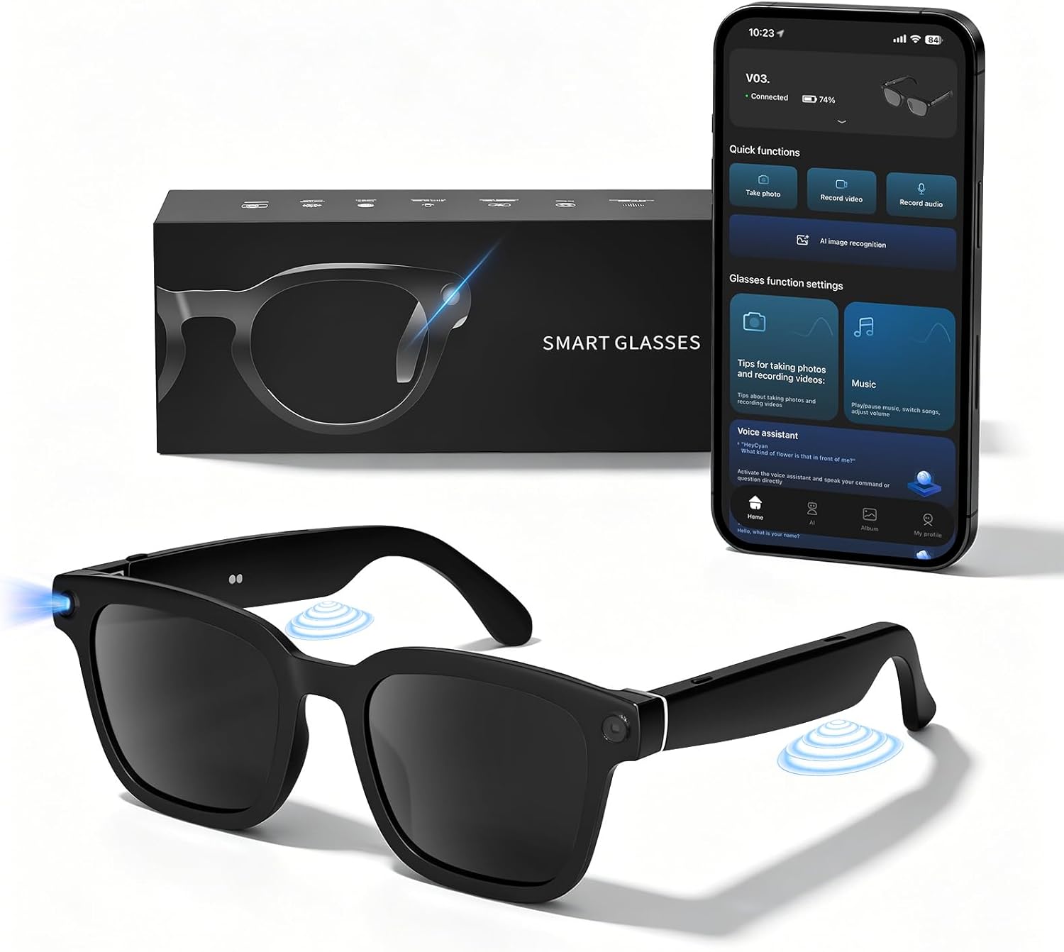 HD Camera Bluetooth Smart Glas - Smart Glasses Lens のレビューと価格