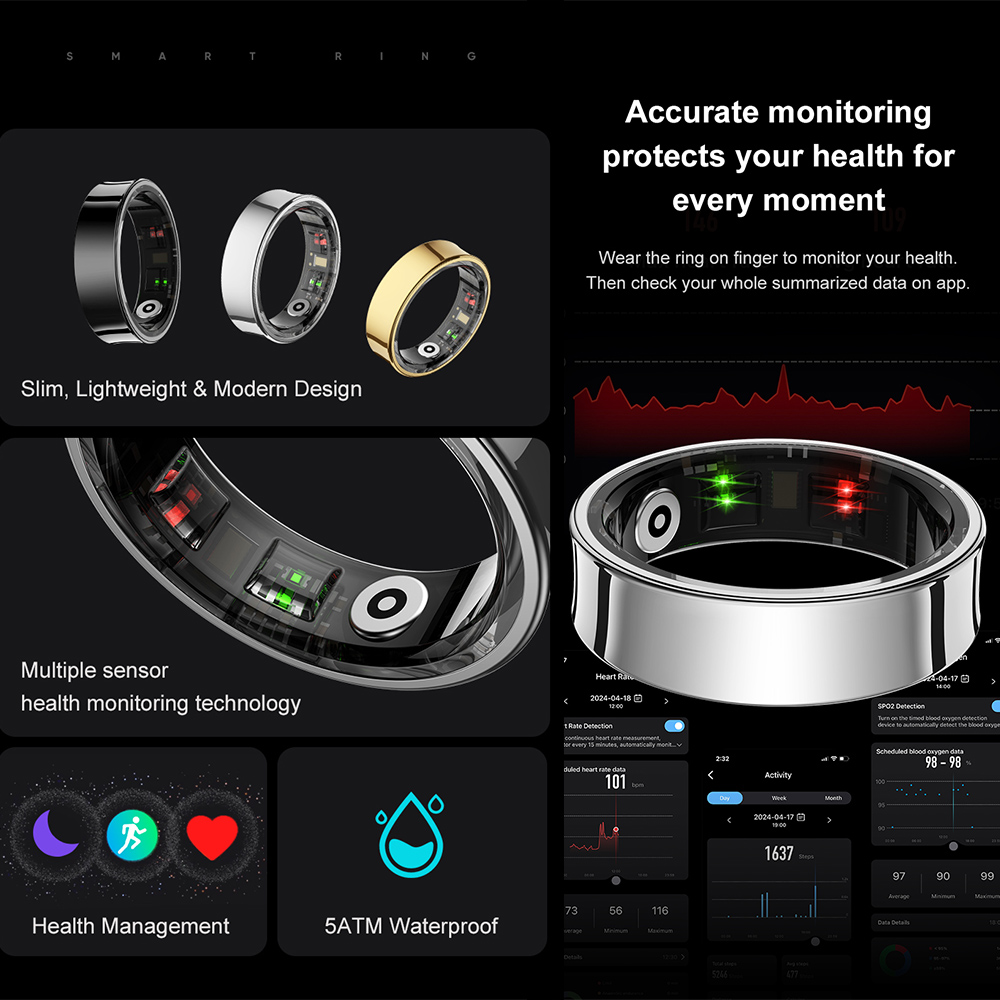 R09 Stainless Steel Smart Ring - Temperature Ring Skin のレビューと価格