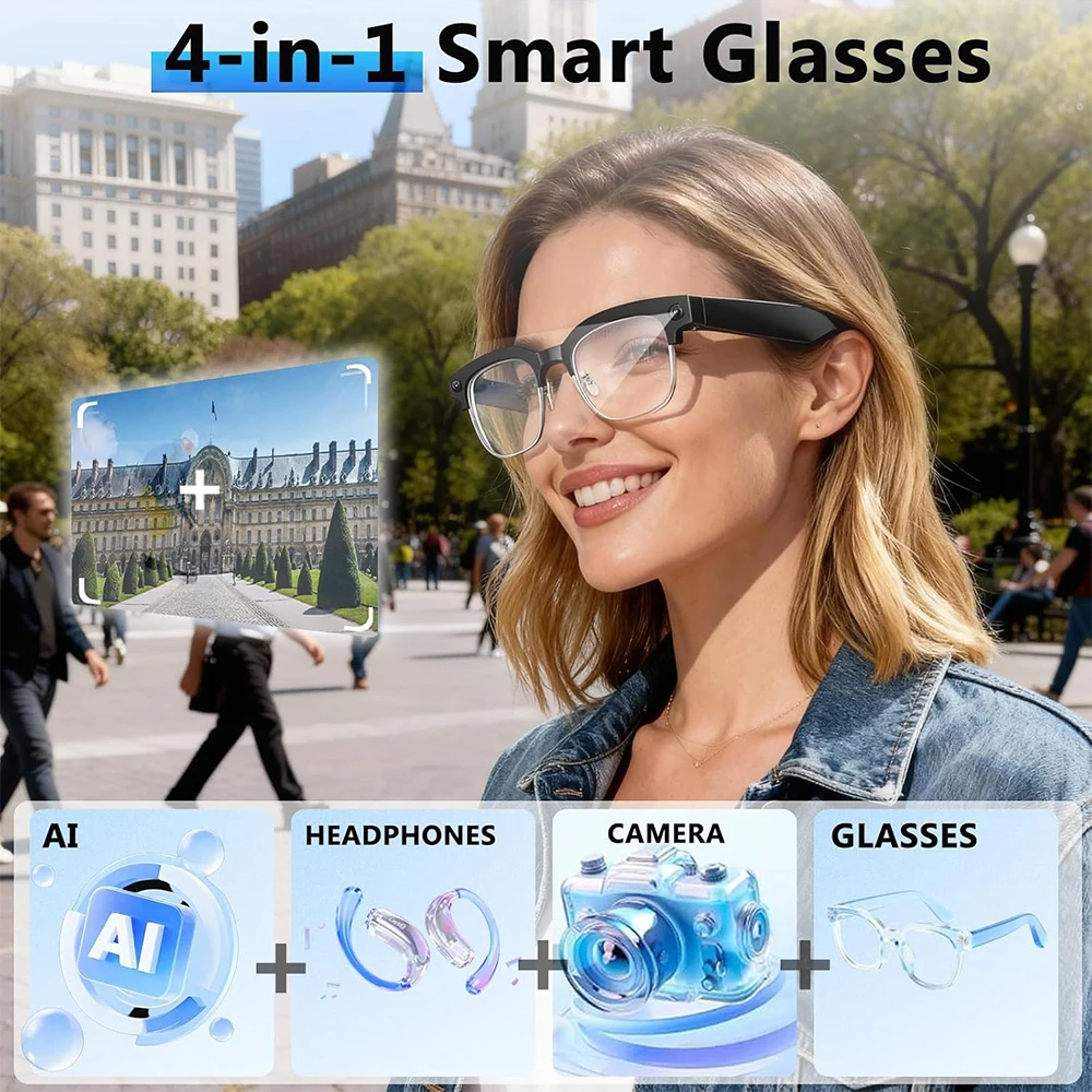 4K Smart AI Glasses 8MP Camera - Smart Glasses Lens のレビューと価格