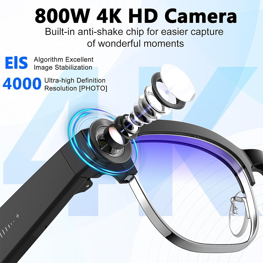 4K Smart AI Glasses 8MP Camera - Smart Glasses Lens のレビューと価格
