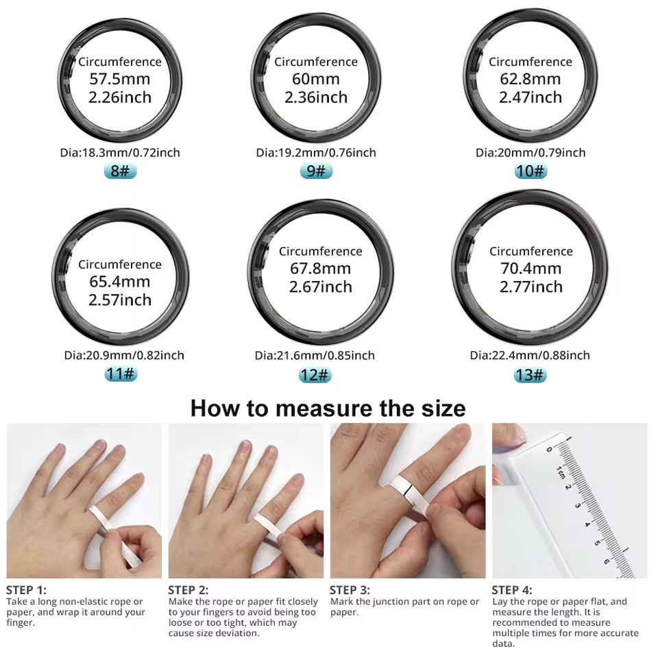 Smart Ring Men Women with Char - Temperature Ring Skin のレビューと価格