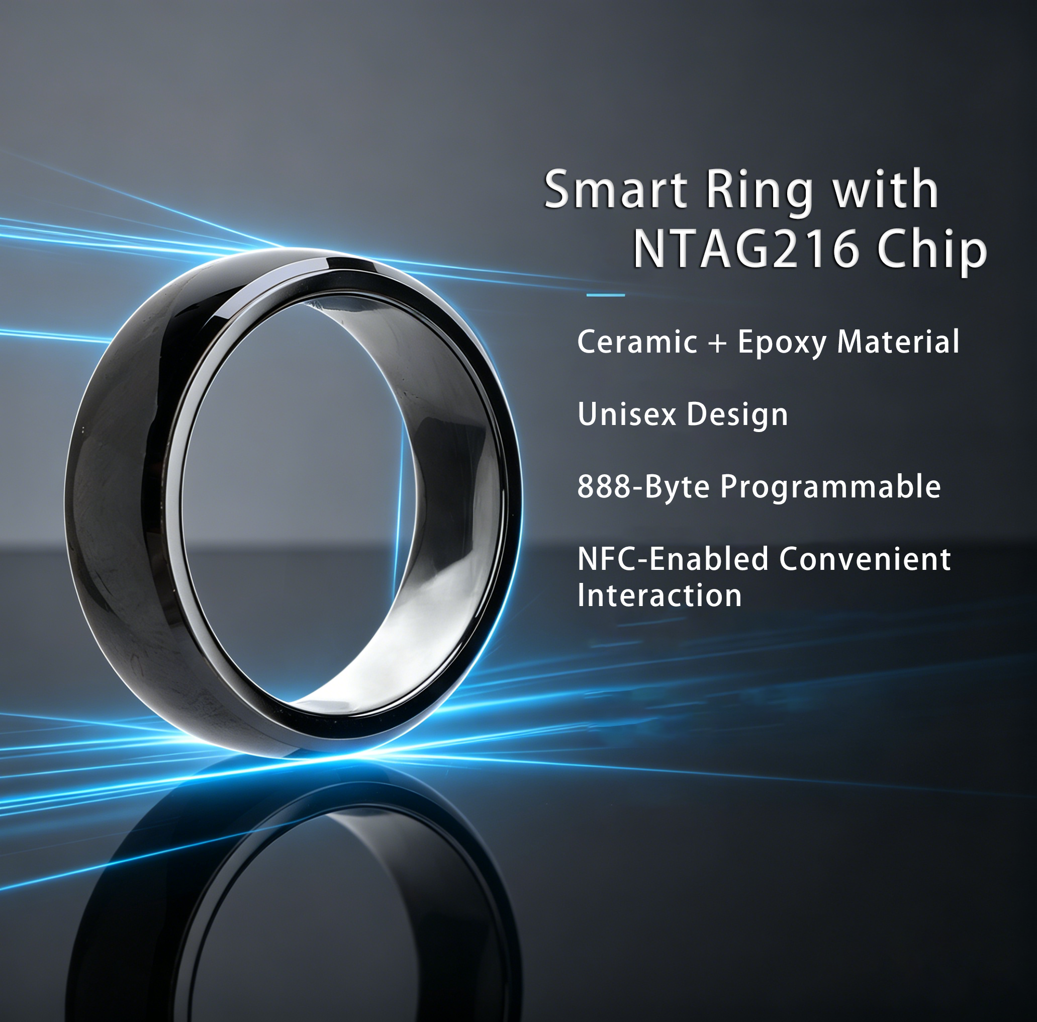 Ntag216 NFC Full Ceramic Smart - Smart Ring Nfc Pay のレビューと価格