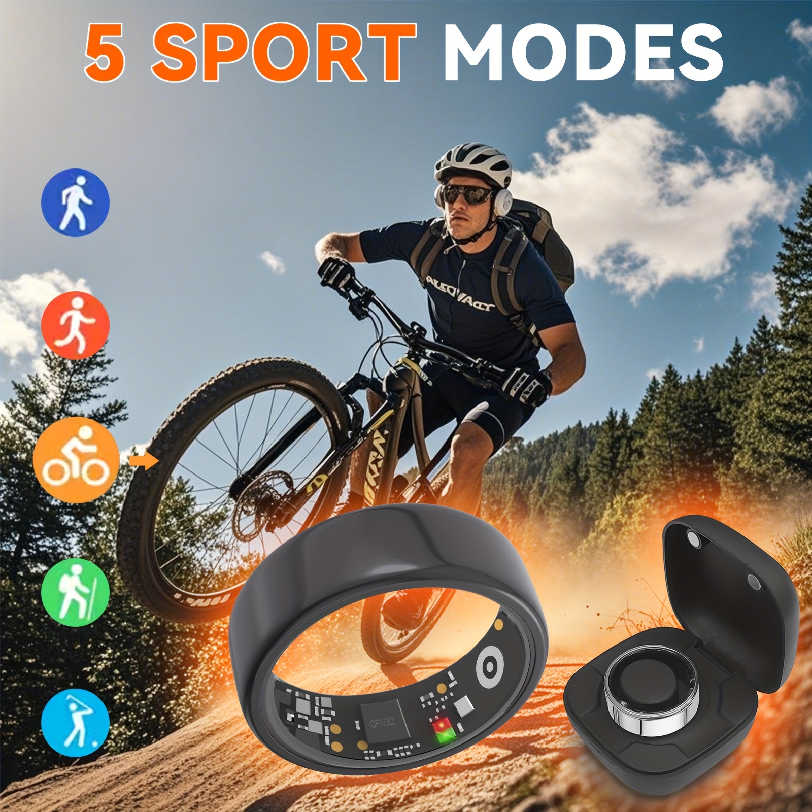 Smart Ring Men Women With Char - Temperature Ring Skin のレビューと価格