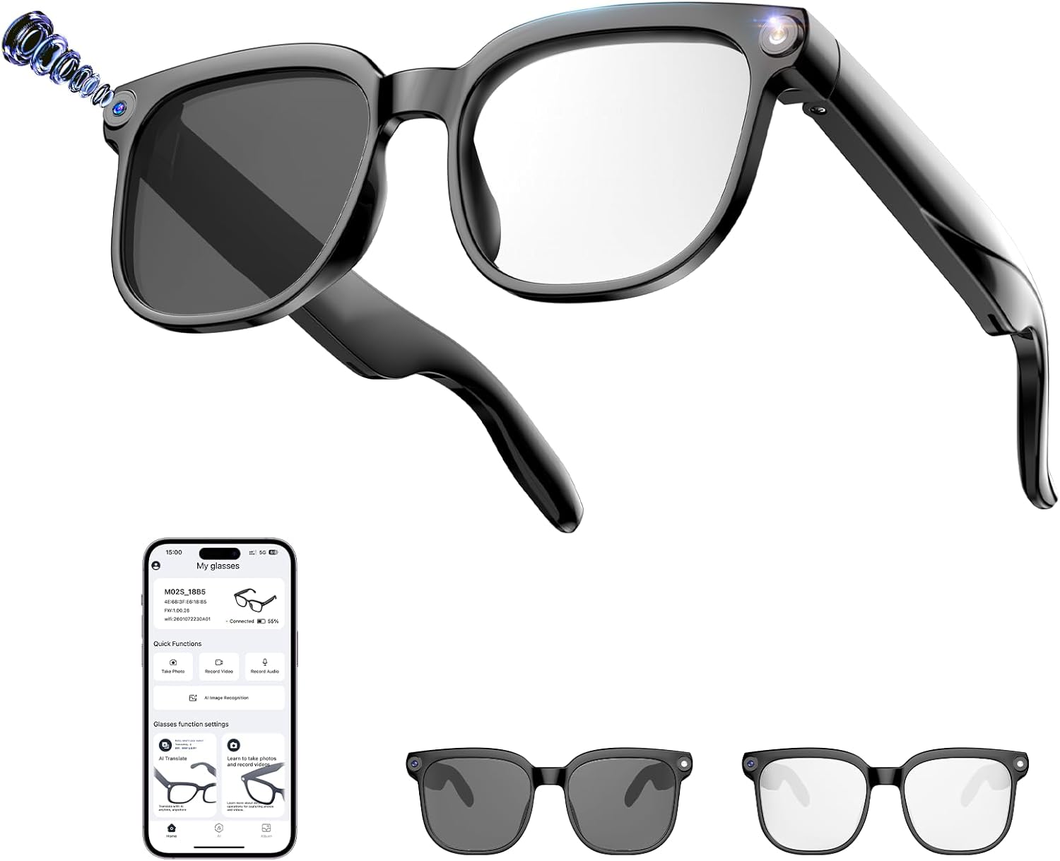 AI Smart Glasses: 8MP Camera,  - Smart Glasses Lens のレビューと価格