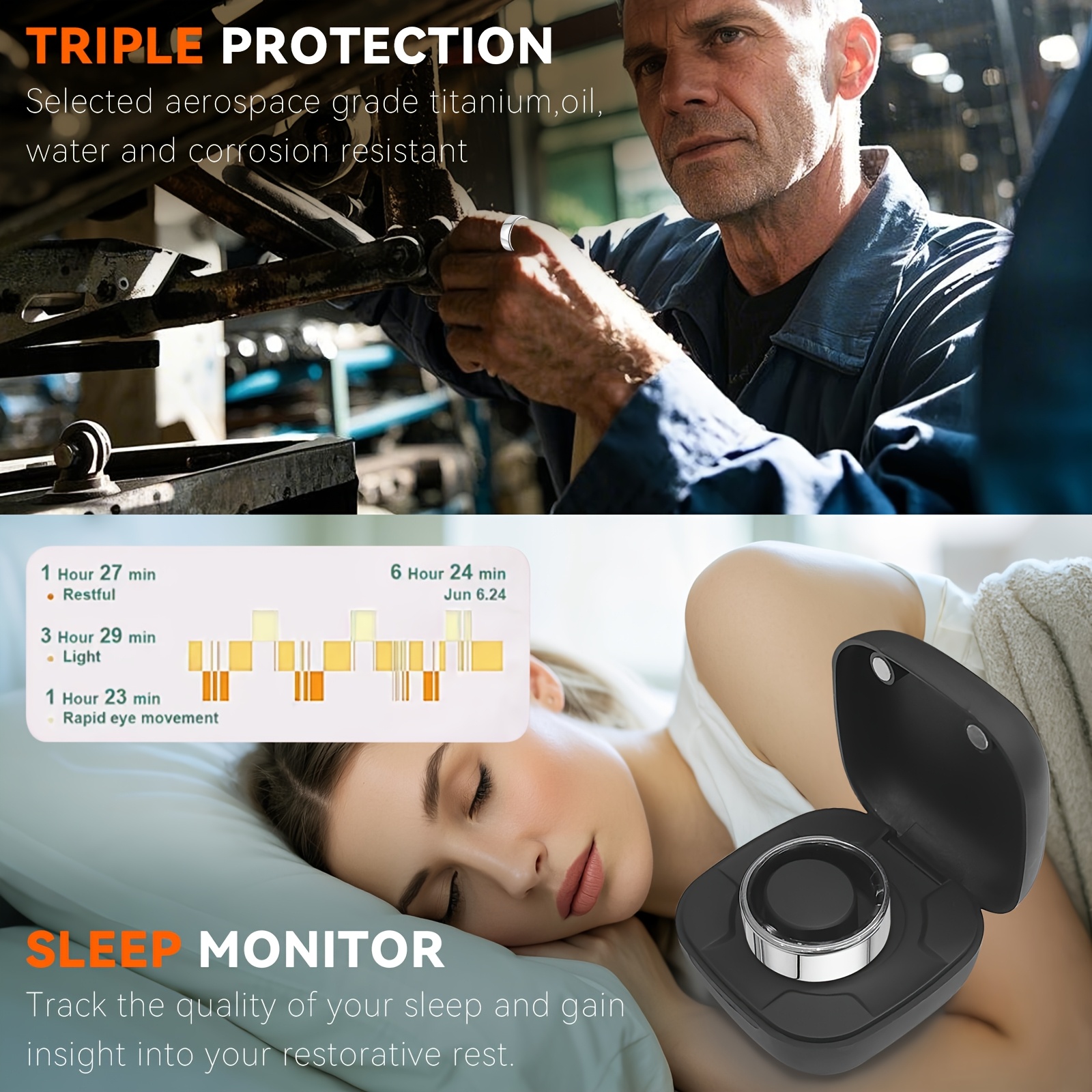 Smart Ring Men Women with Char - Temperature Ring Skin のレビューと価格