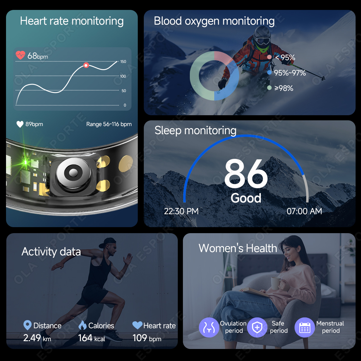 R09 Smart Ring Men Women with  - Temperature Ring Skin のレビューと価格