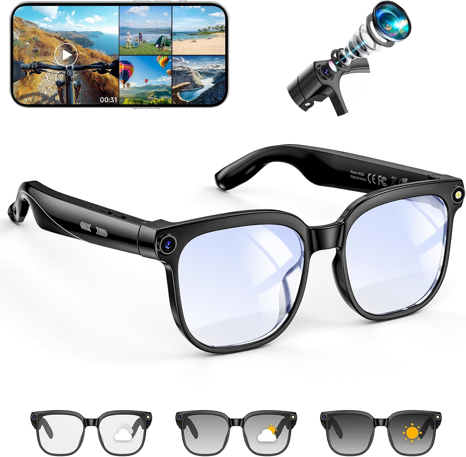 8MP Camera Smart Glasses: 4K P - Smart Glasses Lens のレビューと価格